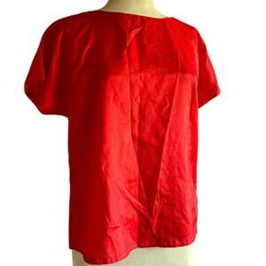 Red Satin-Like Vintage Blouse